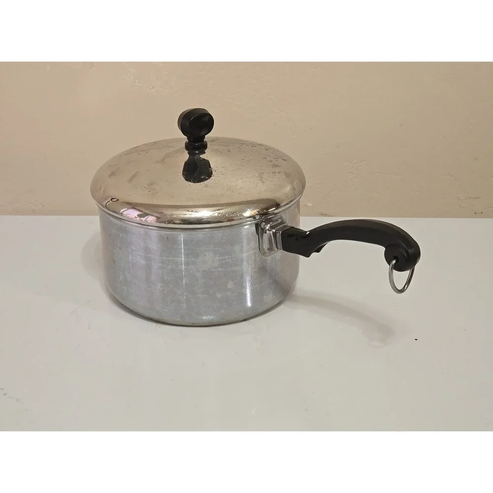 VTG Farberware 2 Qt Saucepan w/ Lid Stainless Steel Aluminum Clad Pot USA Retro